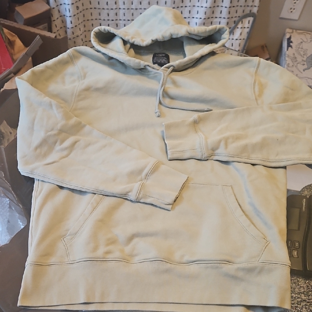 SALES PERMAMENTLY END 12/30. Crew Men's Fleece Sage Green Cotton Hoodie Large